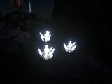 Crystals glow at night, making them clearly visible from a distance