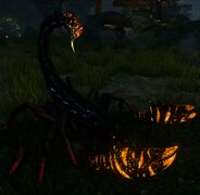 Aberrant variants have glowing stripes on the pincers and stinger.