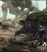 A Corrupted Rock Drake on the front cover of the Extinction Expansion Pack Trailer