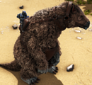 A Megatherium wearing the saddle