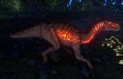 Iguanodons in Aberration have glowing spots.